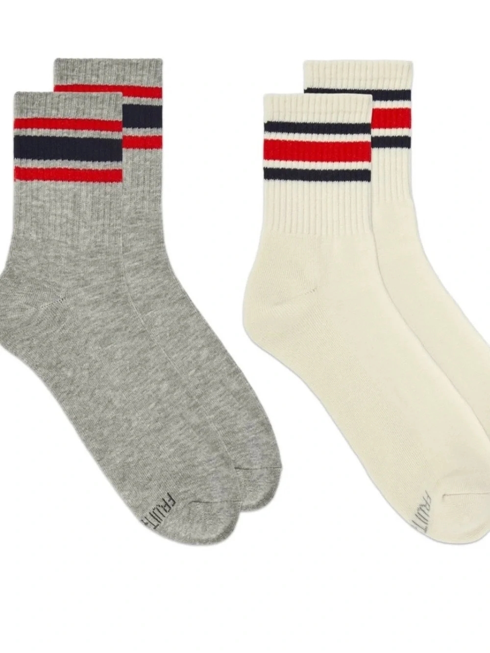 Fruit of the Loom Mens Americana Mid Crew Socks, 2-Pack